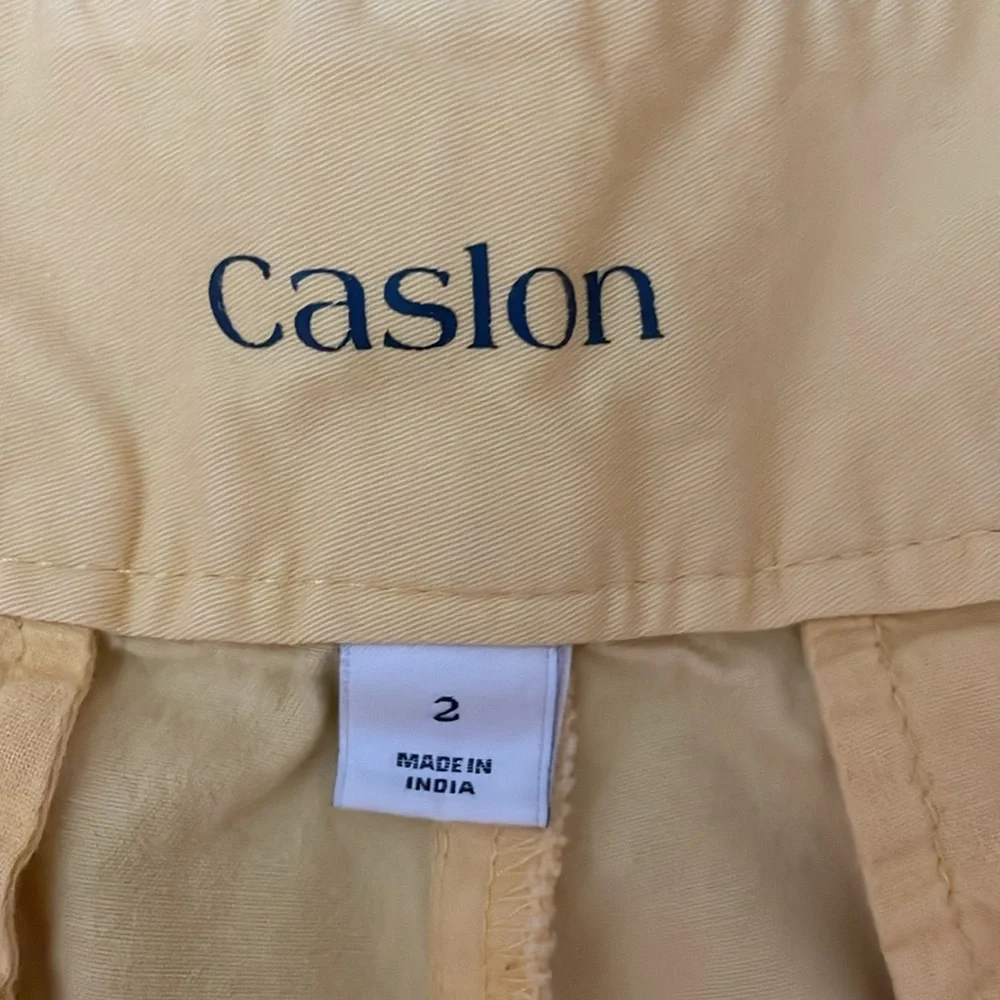 Caslon Butter Yellow Chino Shorts Size 2 Cuffed Preppy Summer